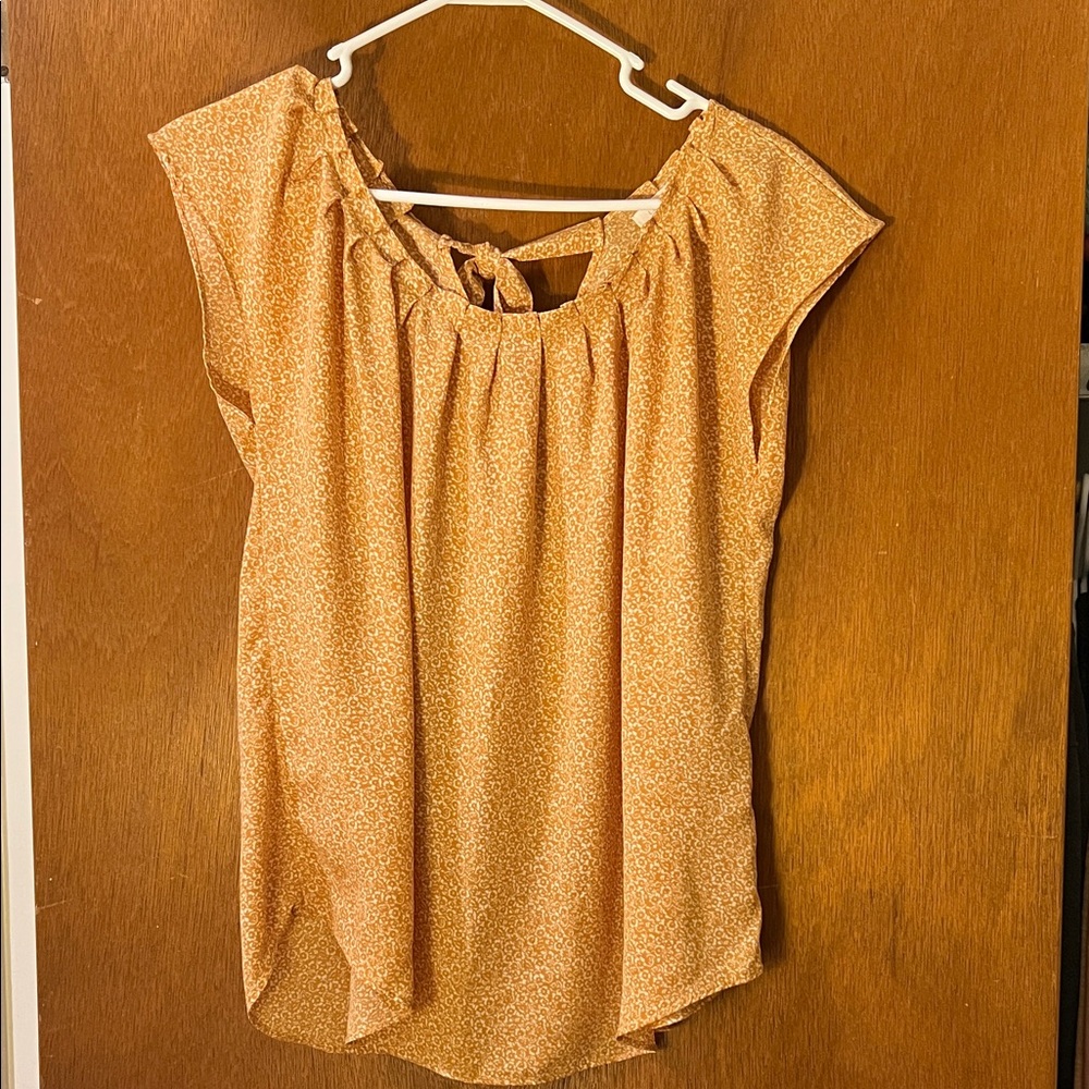 LC Lauren Conrad Apricot Floral Blouse